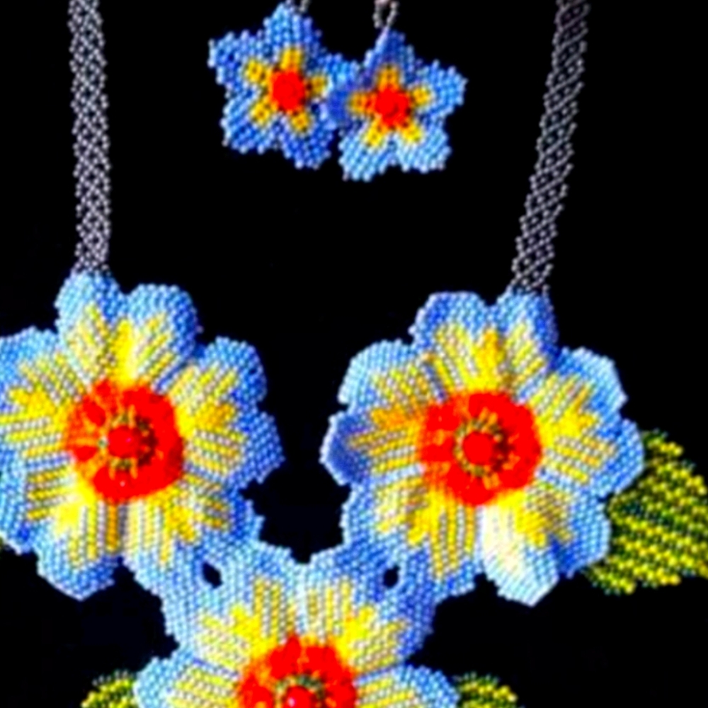 Set 2 pc Handmade Mexican Beadwork Necklace s